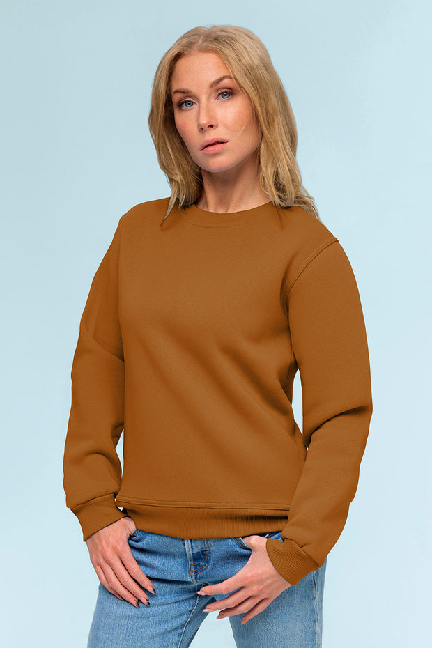 French Terry fabric Unicolour Caramel