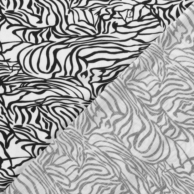 Woven Viscose Linen fabric Zebras printed 