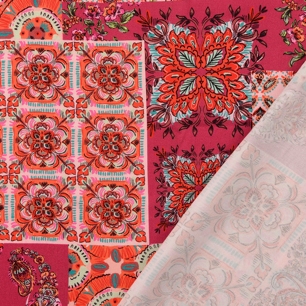 Viscose Twill fabrik Helles Pink digital bedruckt 