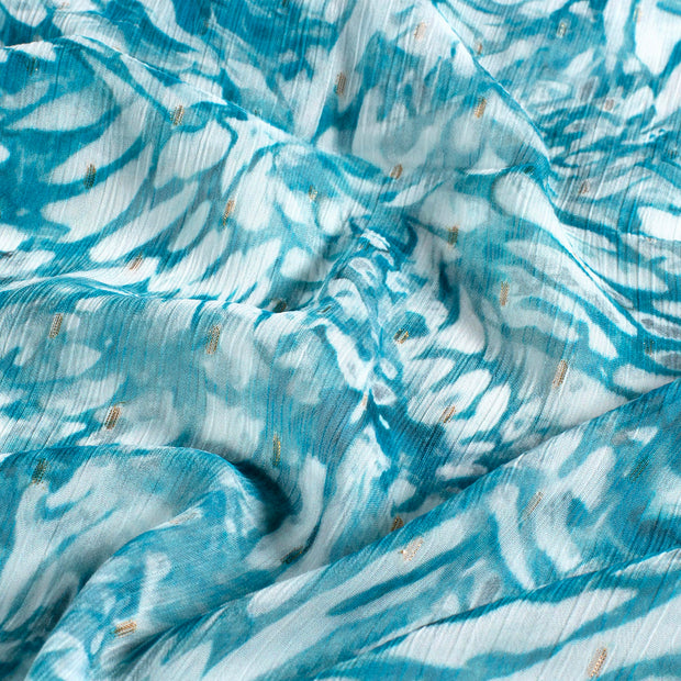 Chiffon fabric Glitter Dark Mint