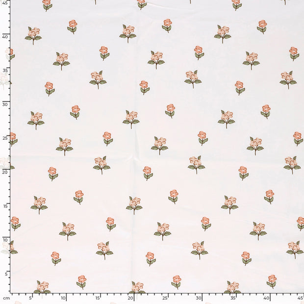 Jersey fabric Flowers Off White