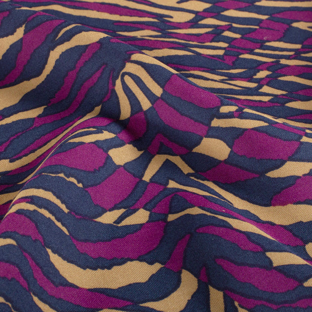 Woven Polyester fabric Abstract Aubergine