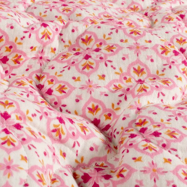 Muslin bounded fabric Abstract Fuchsia