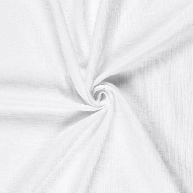 Woven Cotton Linen fabric Optical White embroidered 