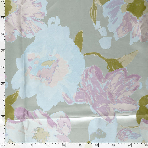 Jacquard fabrik Blumen Babyblau