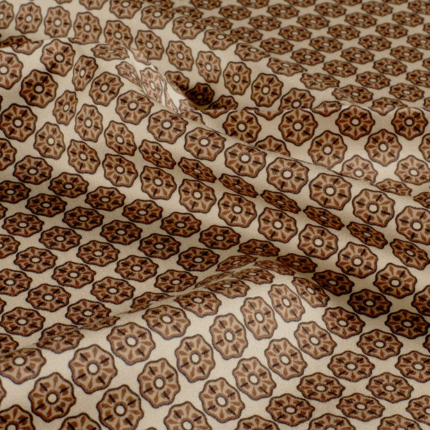 Viscose Satin fabric Abstract Brown