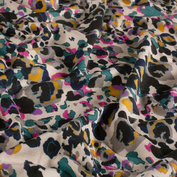 Viscose Vortex Jersey fabrik Abstrakt Magenta