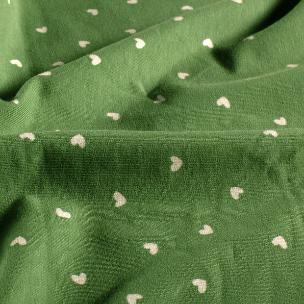  fabric Hearts Olive Green