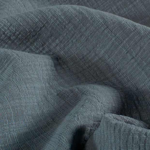 Muslin fabric Unicolour Steel Blue