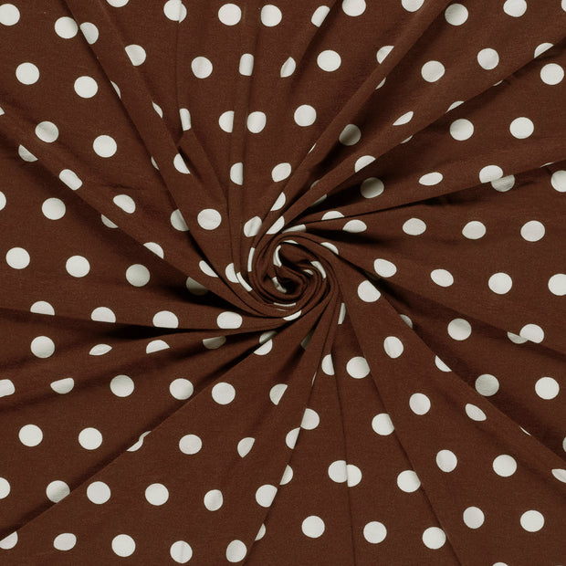 Viscose Vortex Jersey fabric Brown printed 