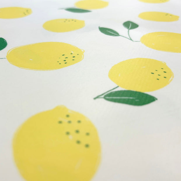Coated Tablecloth fabric Fruits Off White