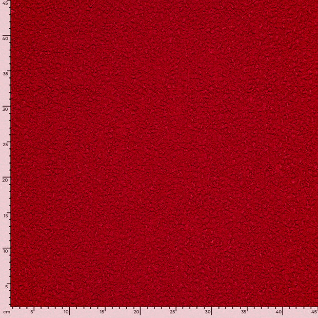 Bouclé fabric Unicolour Red