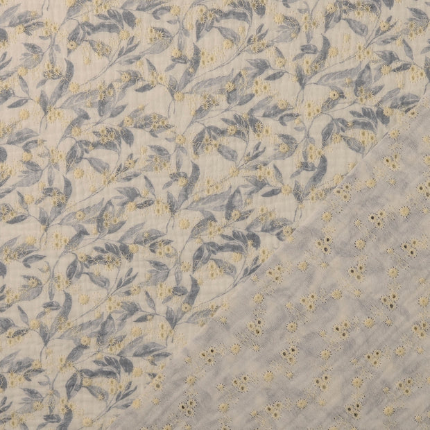 Cotton Poplin fabric embroidered 