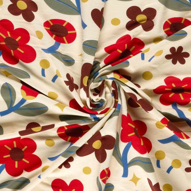 French Terry fabric Beige digital printed 