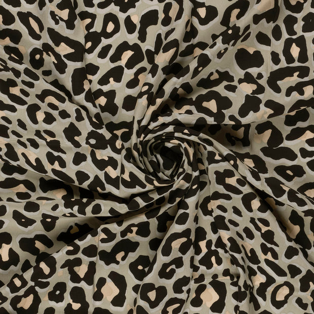Viscose Poplin fabrik Beige bedruckt 