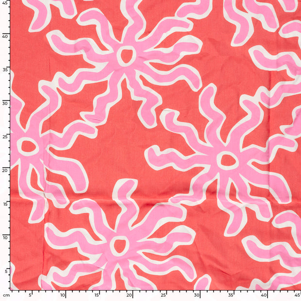 Bamboe Poplin stof Zonnen Roze