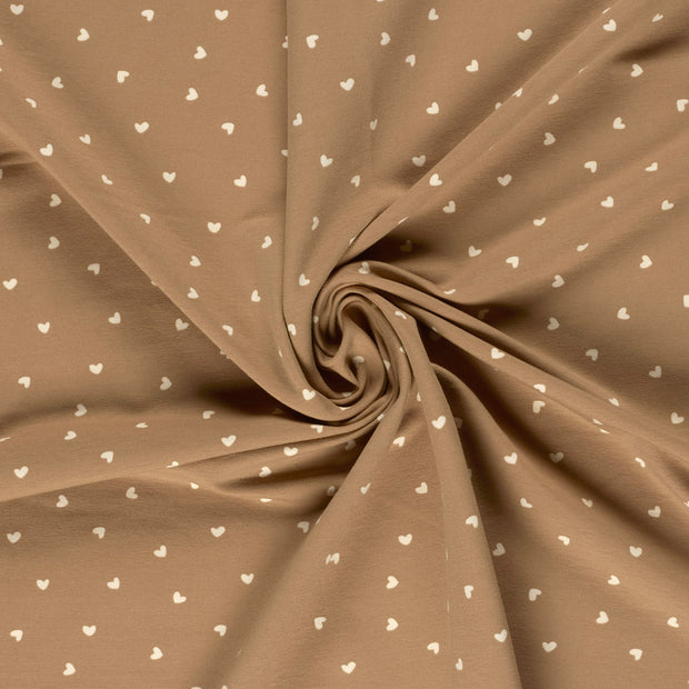 French Terry geraut fabrik Beige bedruckt 