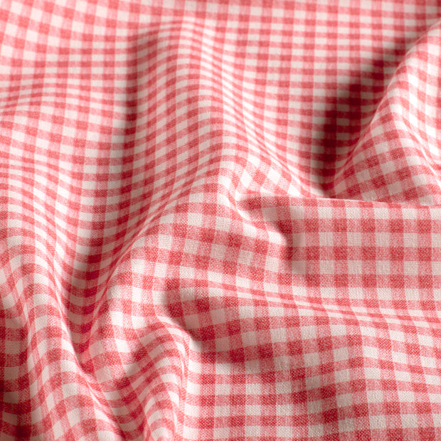 Cretonne fabric Checks Light Pink