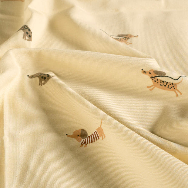Jersey fabrik Hunde Beige