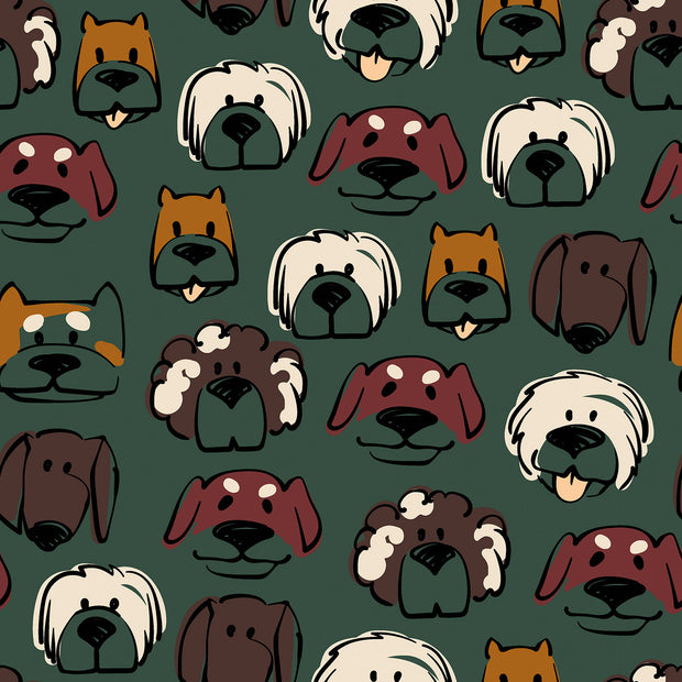Softshell fabric Dinosaurs Dark Green
