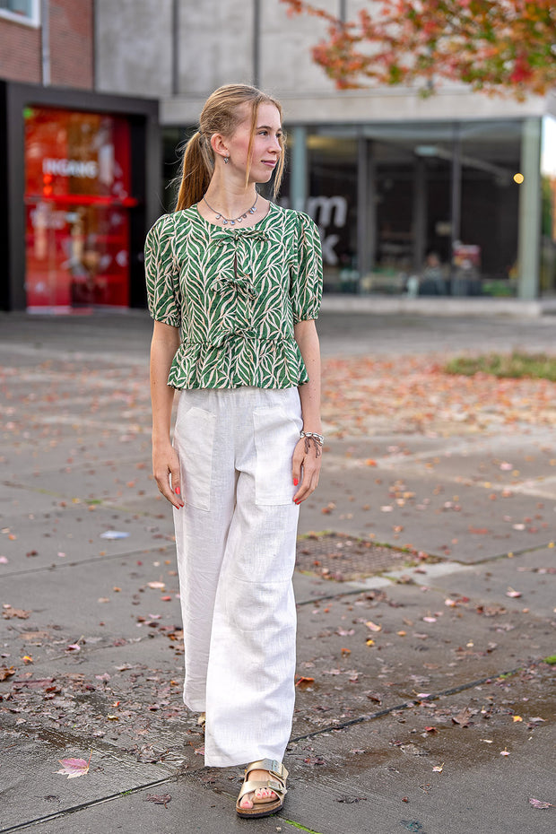 Linen fabric Unicolour White