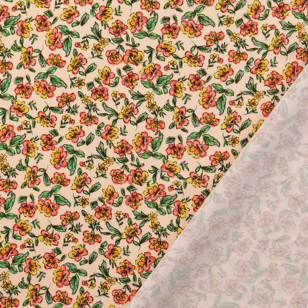 Viscose Twill stof Nude digitaal bedrukt 