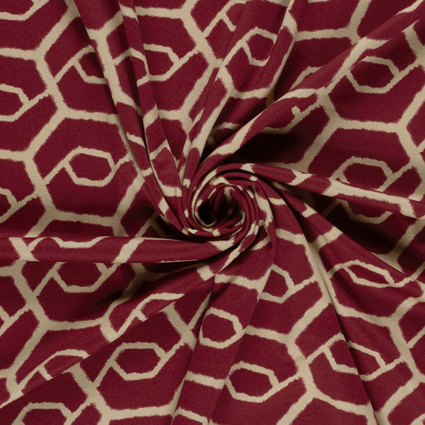 Punta di Roma fabric Bordeaux printed 
