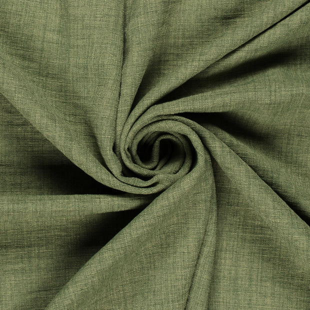 Linen Look fabric Unicolour Khaki Green