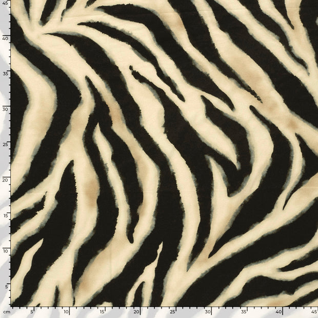Viscose Vortex Jersey fabric Zebras Beige