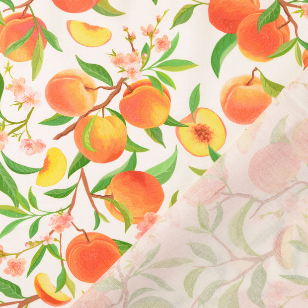 Cretonne fabric White digital printed 