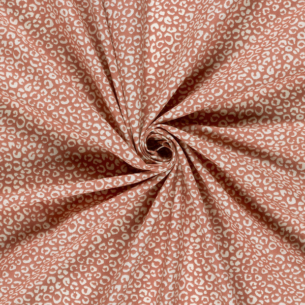 Cotton Poplin fabric Salmon printed 