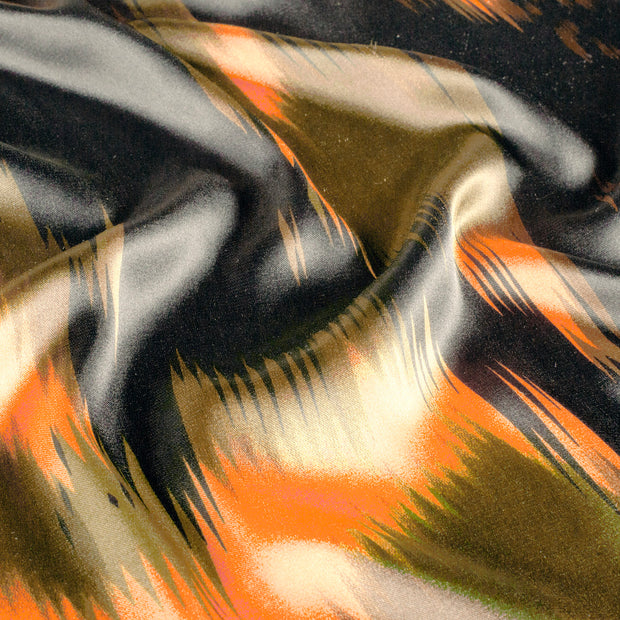 Satin fabric Abstract Navy