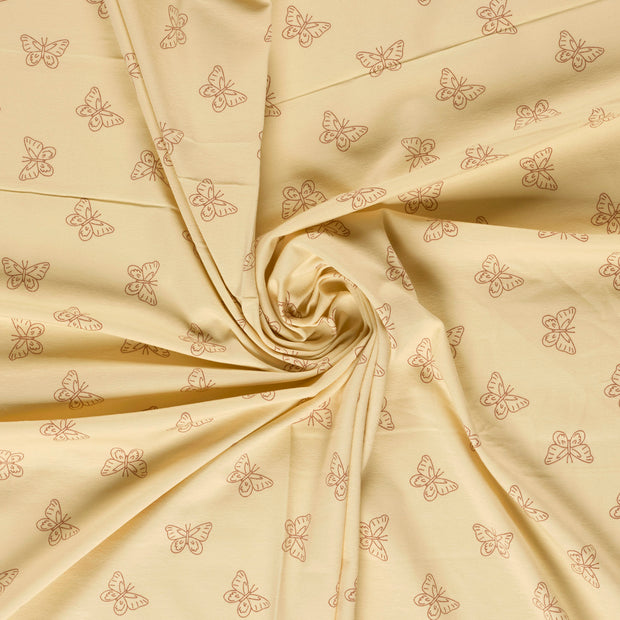 Jersey fabric Beige printed 