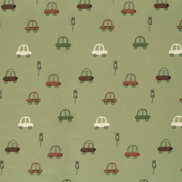 Jersey tissu Vert Olive doux 