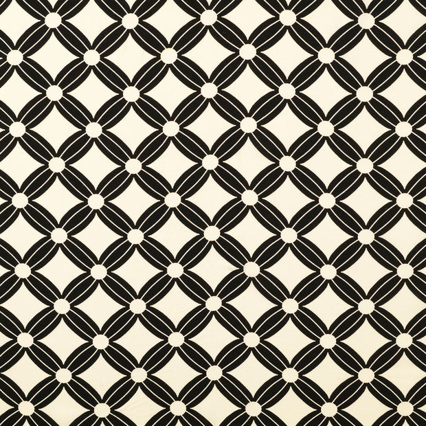Viscose Poplin fabric Flowers Black