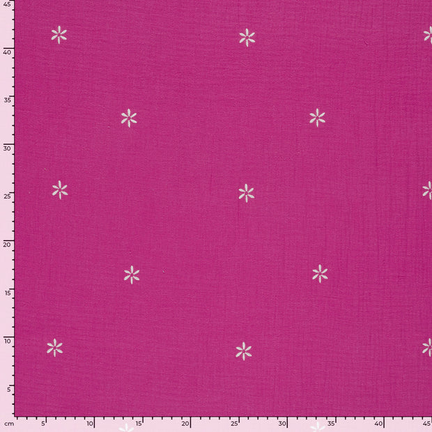 Musselin fabrik Blumen Fuchsia