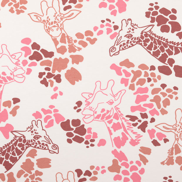 Jersey fabric Animals Pink