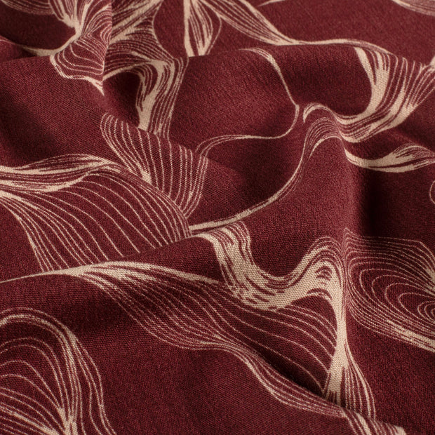 Borken Crepe fabric Abstract Bordeaux