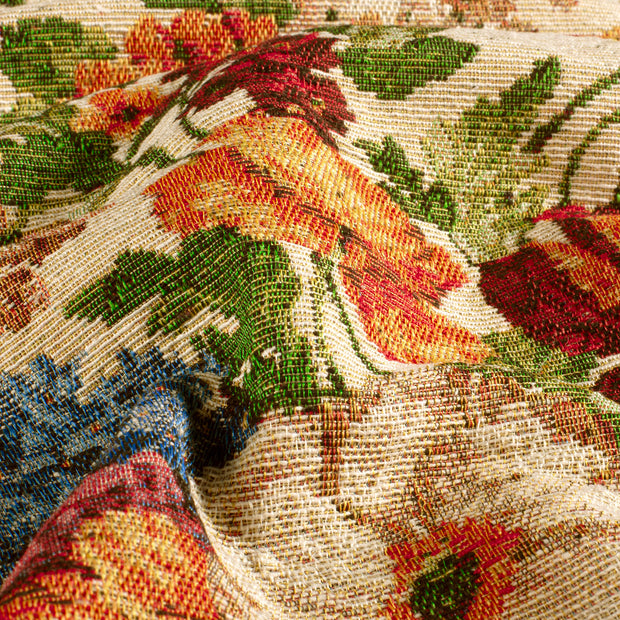Jacquard fabric Flowers Beige