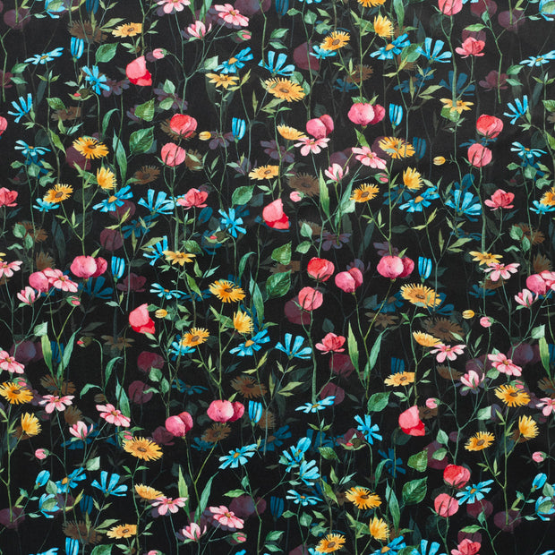 Velvet fabric Black matte 