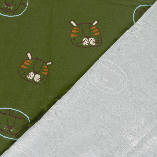 French Terry fabric Lions digital printed 