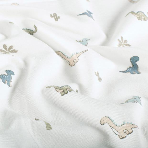 Jersey fabric Dinosaurs Off White