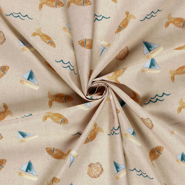 Cotton Poplin fabric Beige 
