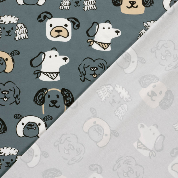Jersey fabric Dogs printed 