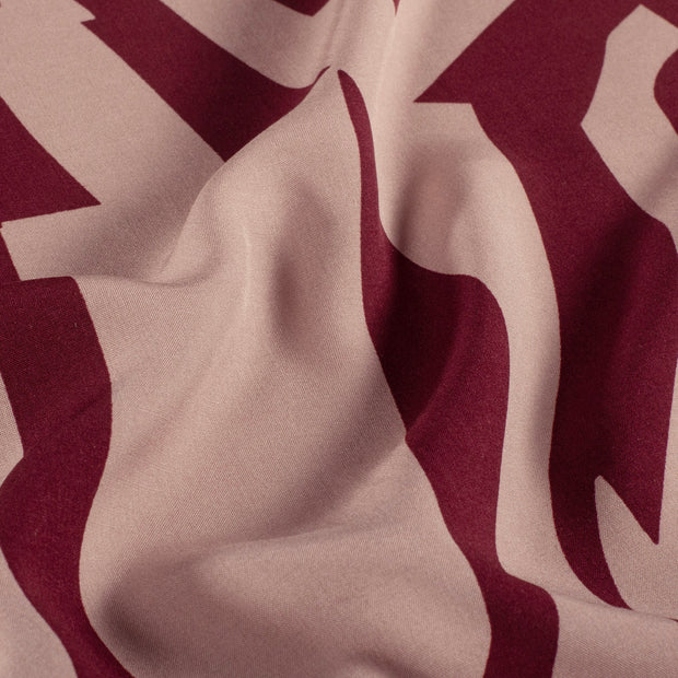 Viscose Poplin fabric Abstract Bordeaux