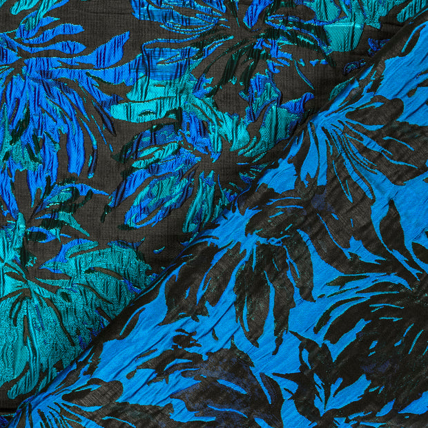 Jacquard tela Flores Lurex 