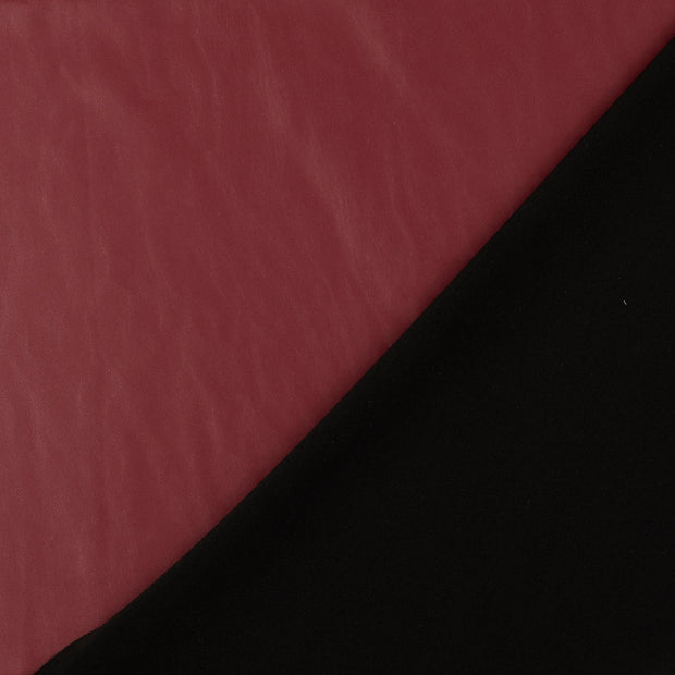 Leather fabric Bordeaux coated 