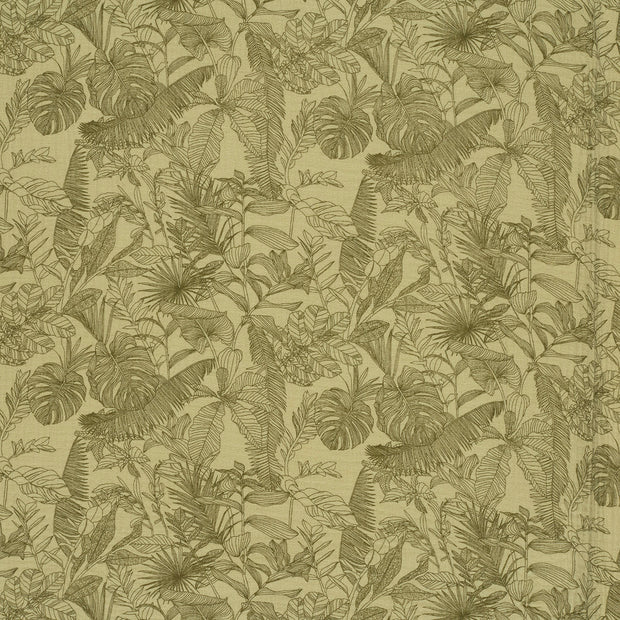 Muslin fabric Khaki Green matte 