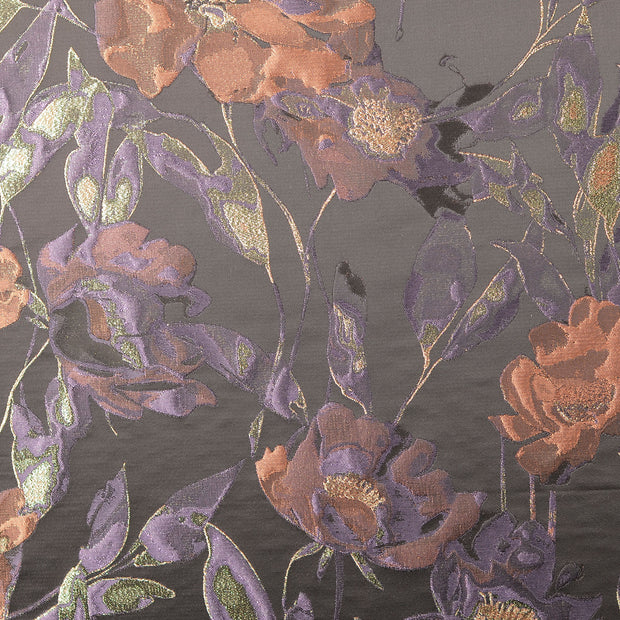 Jacquard fabric Flowers Lila