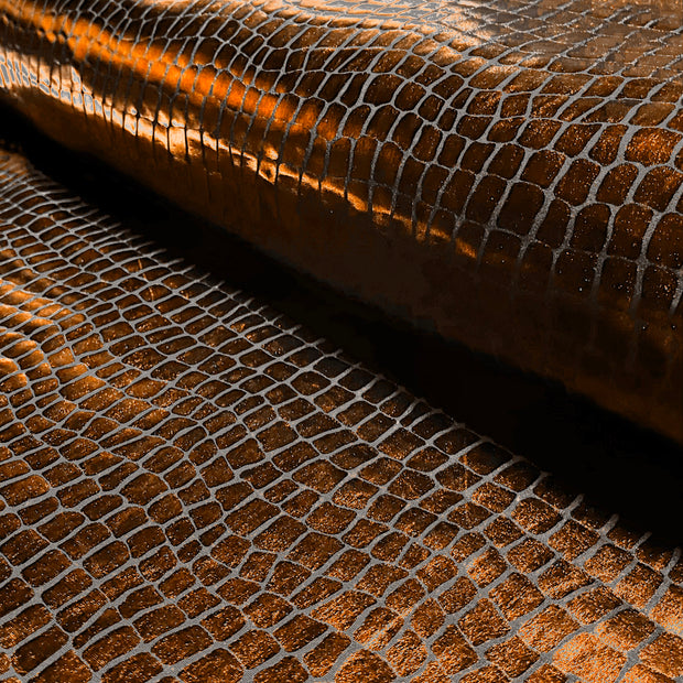 Lamé tela Cocodrilos Bronce